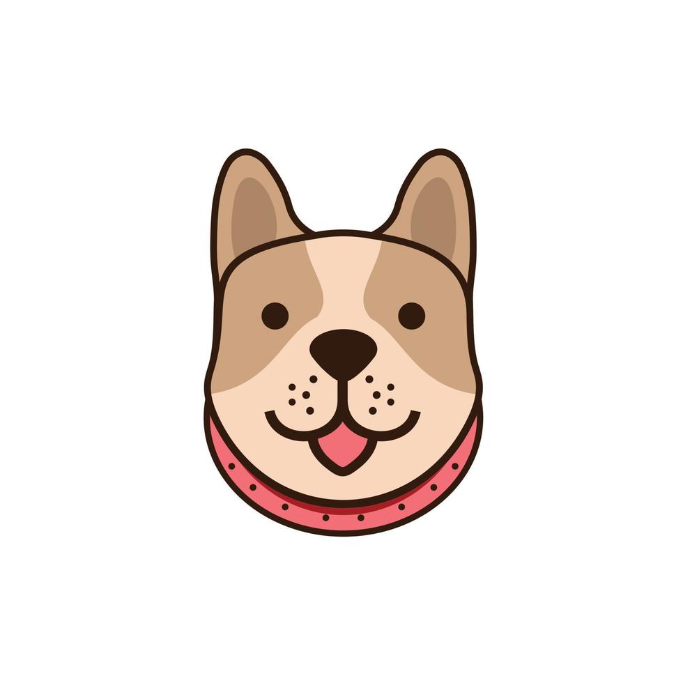 mignonne chien animal de compagnie chiot logo conception vecteur étiquette illustration icône