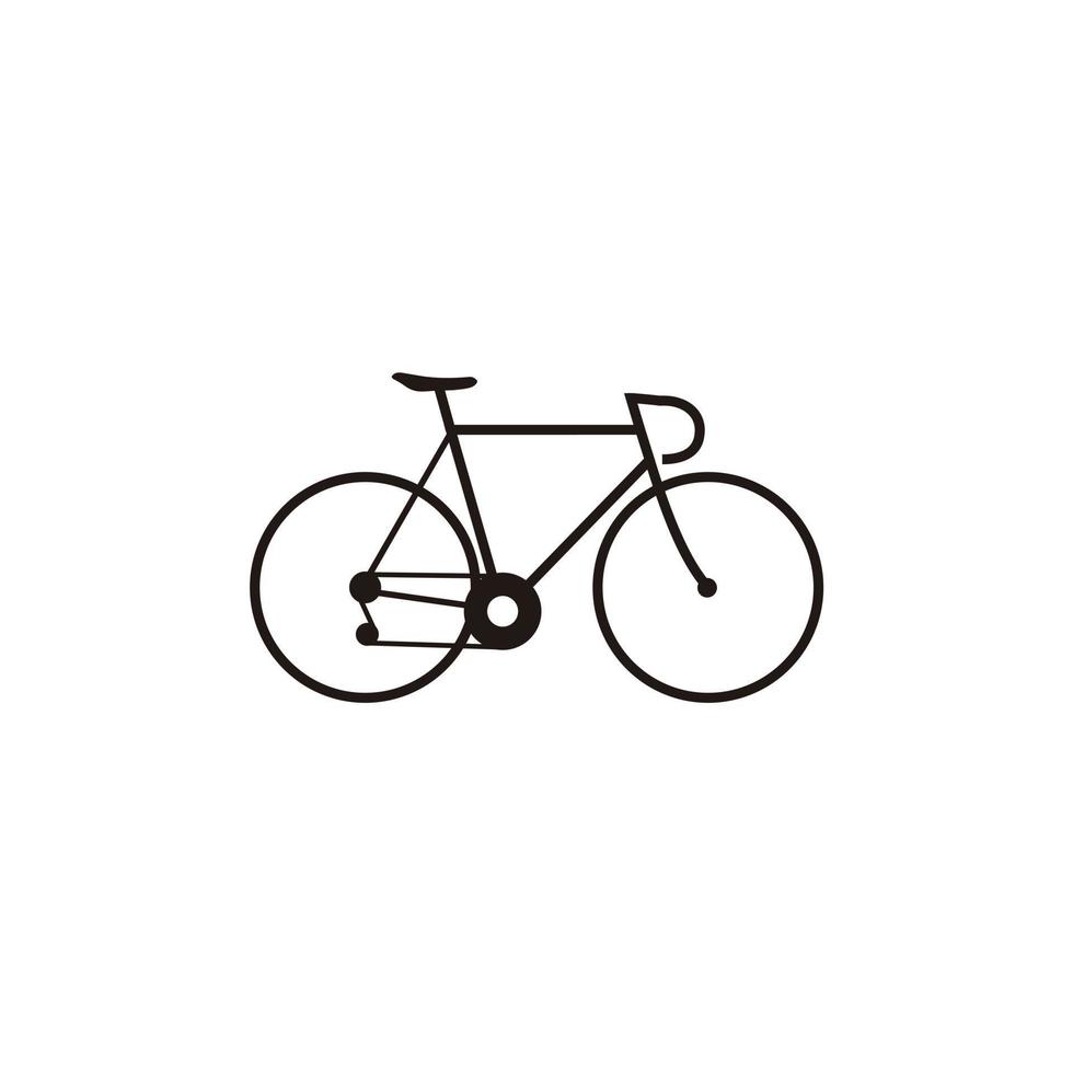 vélo minimaliste dessin au trait rétro vintage logo design icône vecteur