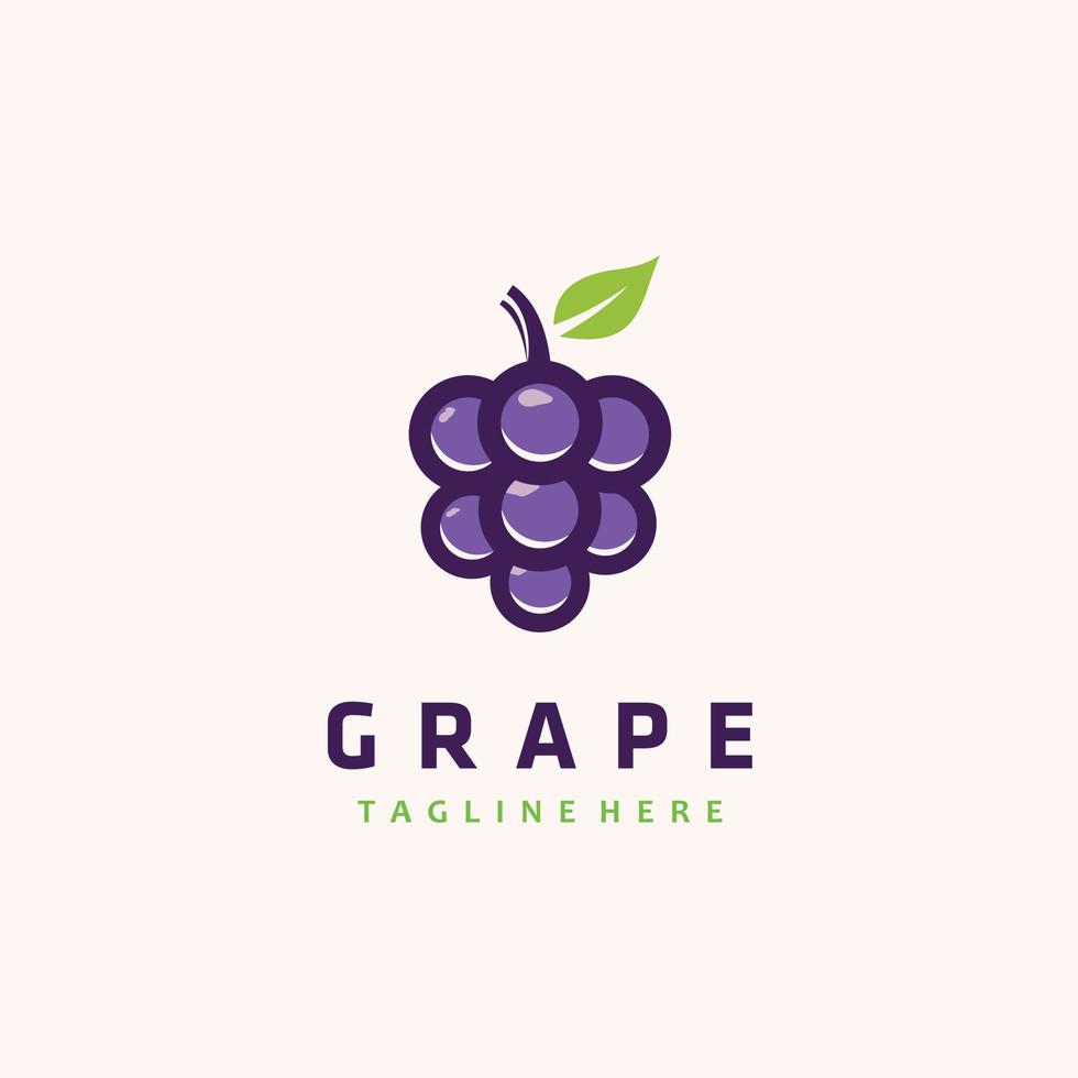 création de logo minimaliste de fruit de raisin inspiration de couleur pourpre vecteur