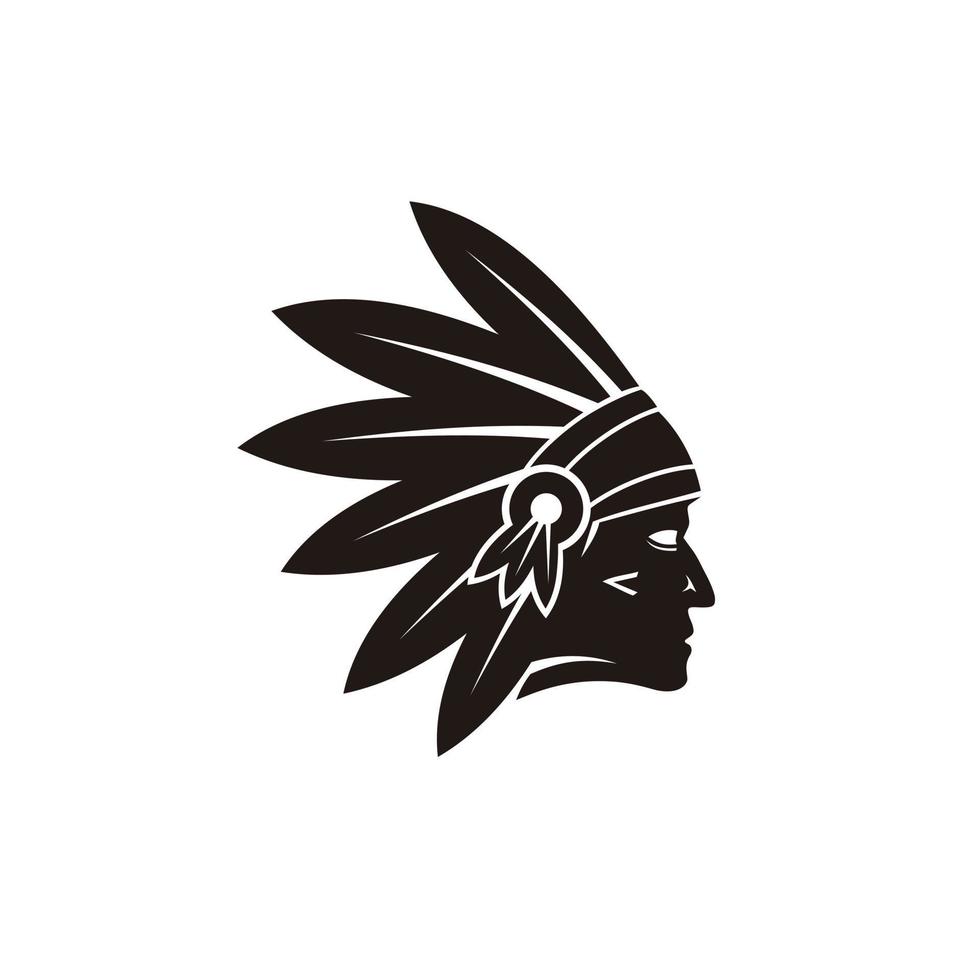américain originaire de chef apache tête logo conception inspiration vecteur