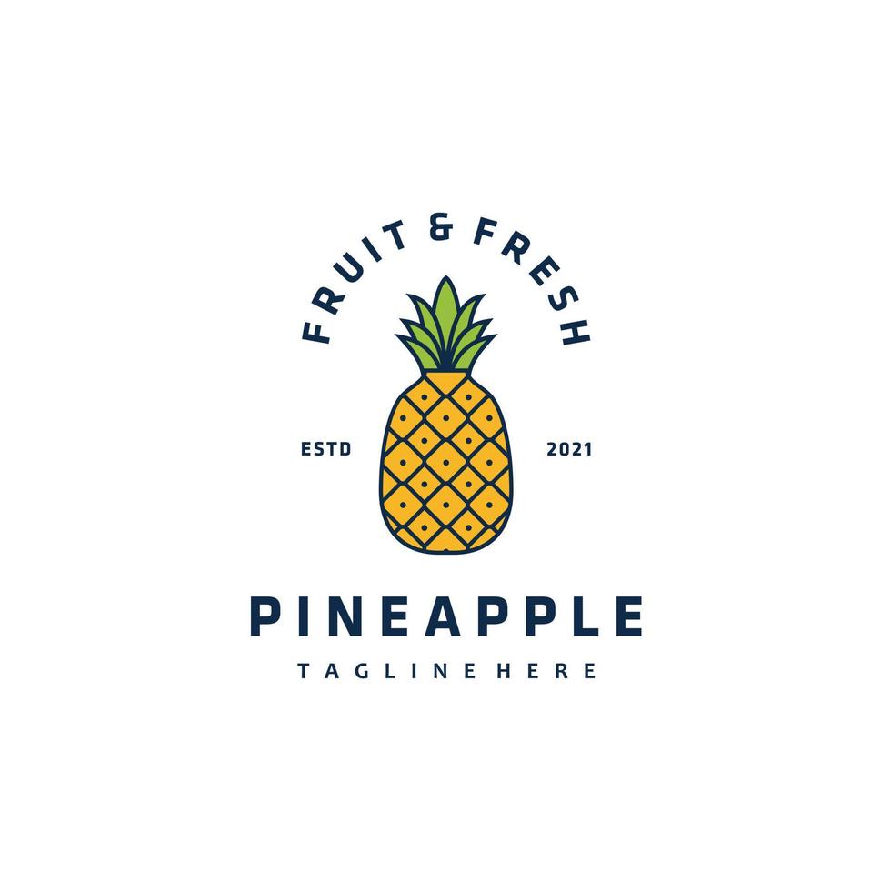 ananas tropical fruit minimaliste logo design symbole inspiration vecteur