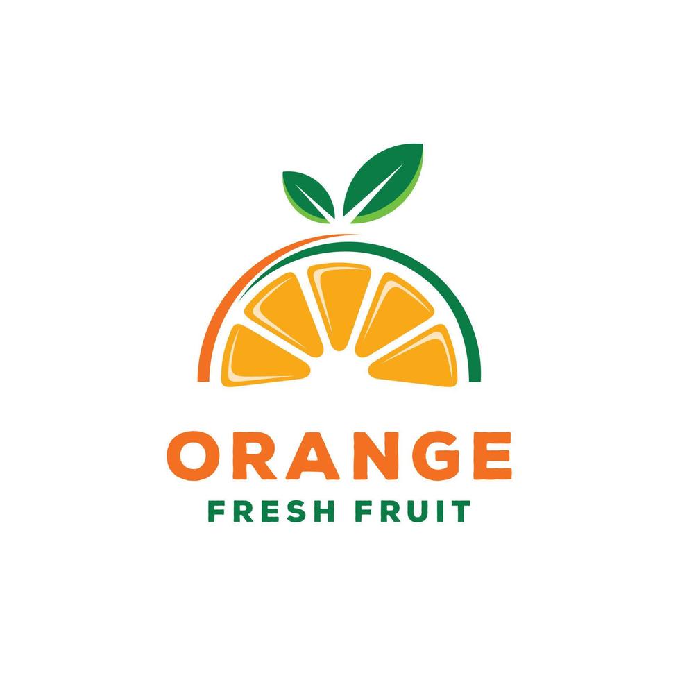 Orange Frais fruit logo conception icône vecteur inspiration