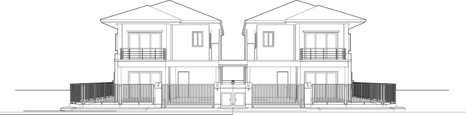 3d illustration de Résidentiel projet vecteur