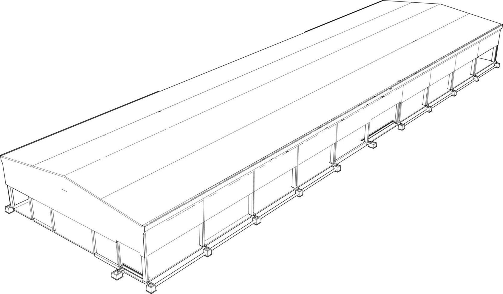 3d illustration de bâtiment structure vecteur