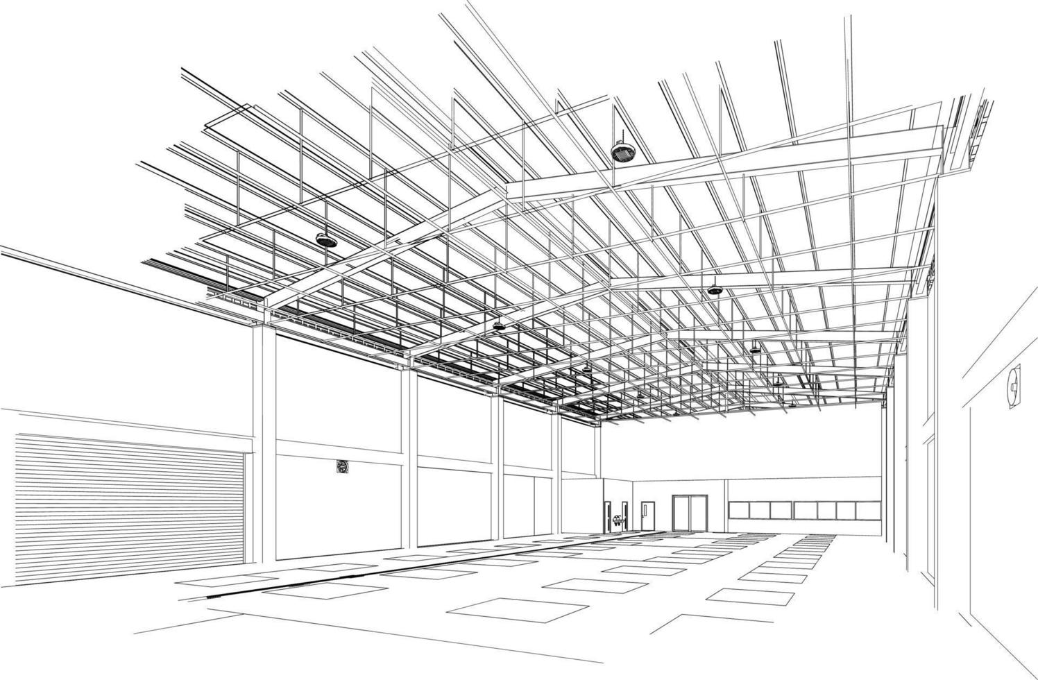 3d illustration de bâtiment structure vecteur