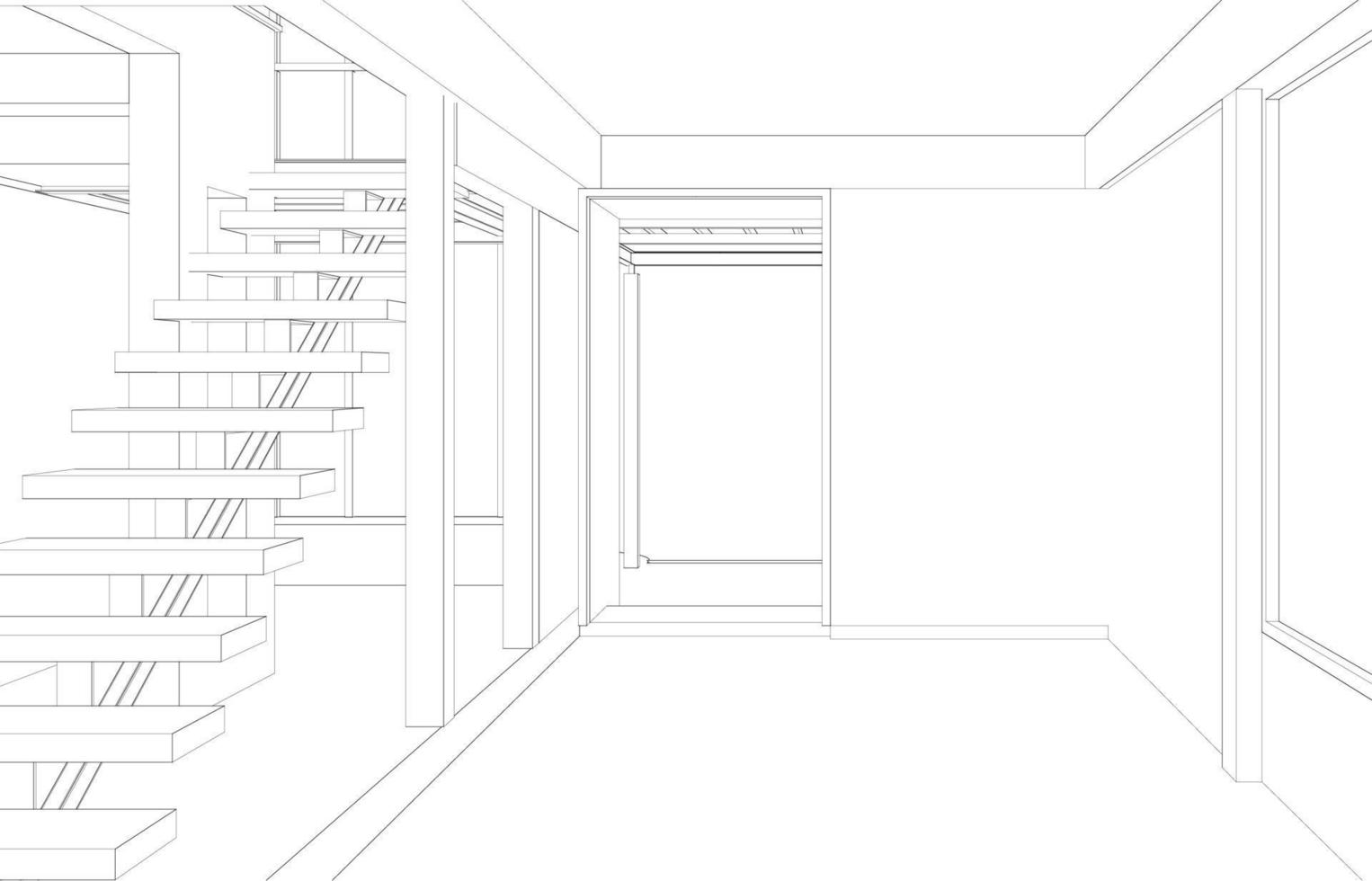 3d illustration de Résidentiel projet vecteur