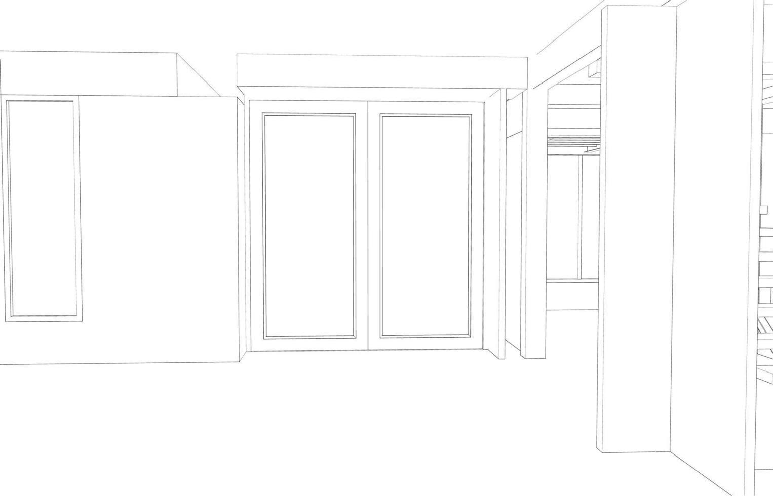 3d illustration de Résidentiel projet vecteur