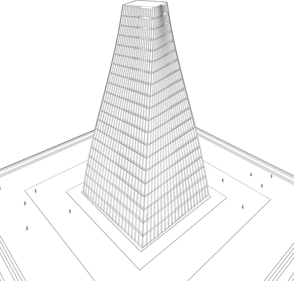 3d illustration de bâtiment dans concept vecteur