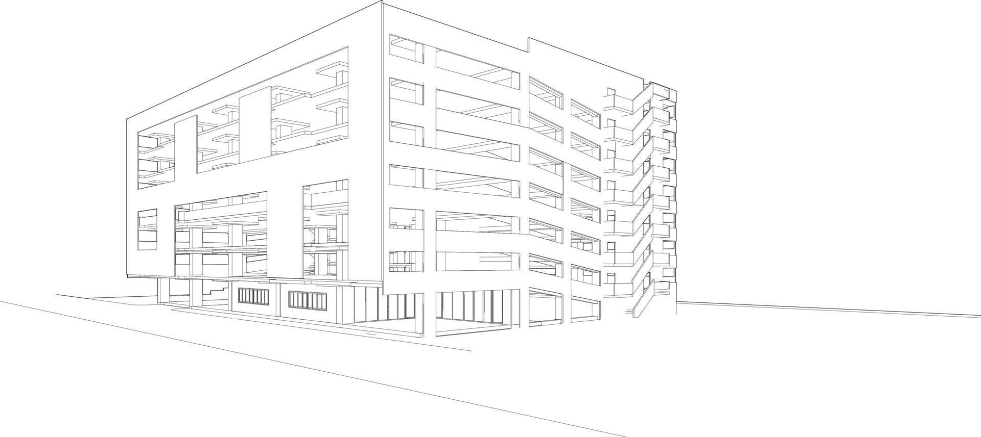 3d illustration du projet de construction vecteur