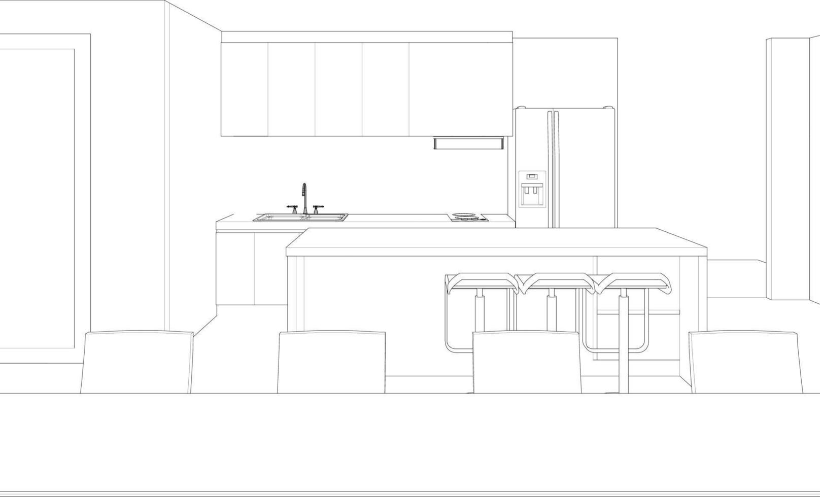 3d illustration de Résidentiel projet vecteur