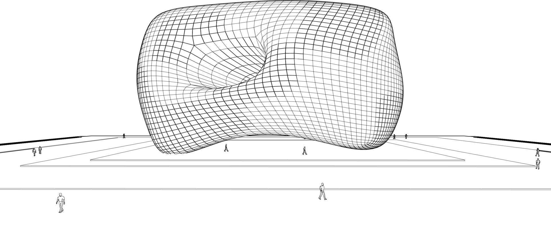 3d illustration de bâtiment dans concept vecteur