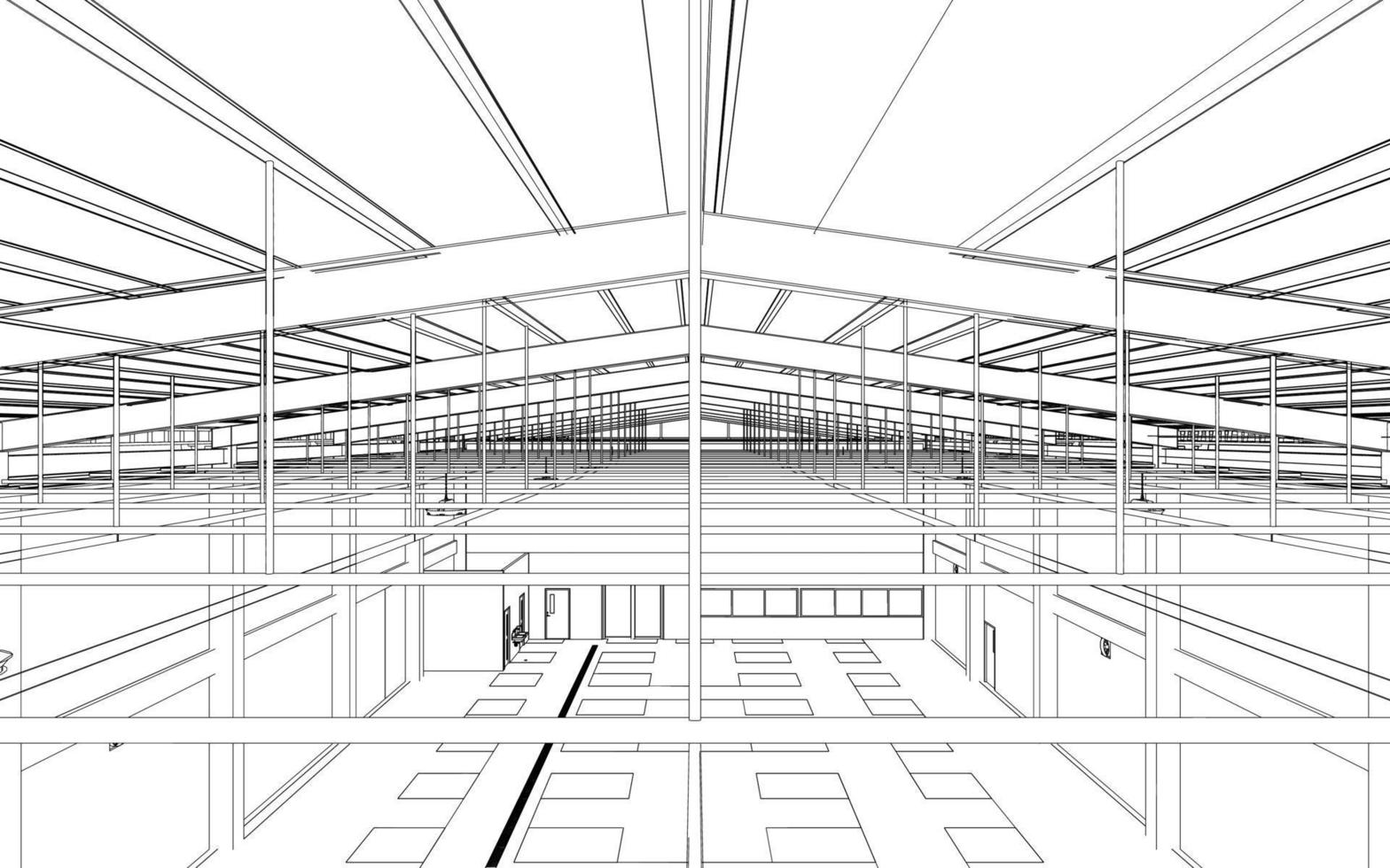 3d illustration de bâtiment structure vecteur