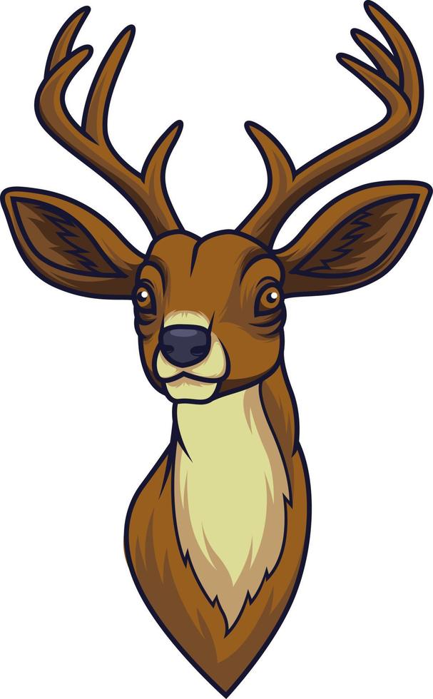 dessin animé cerf tête mascotte vecteur