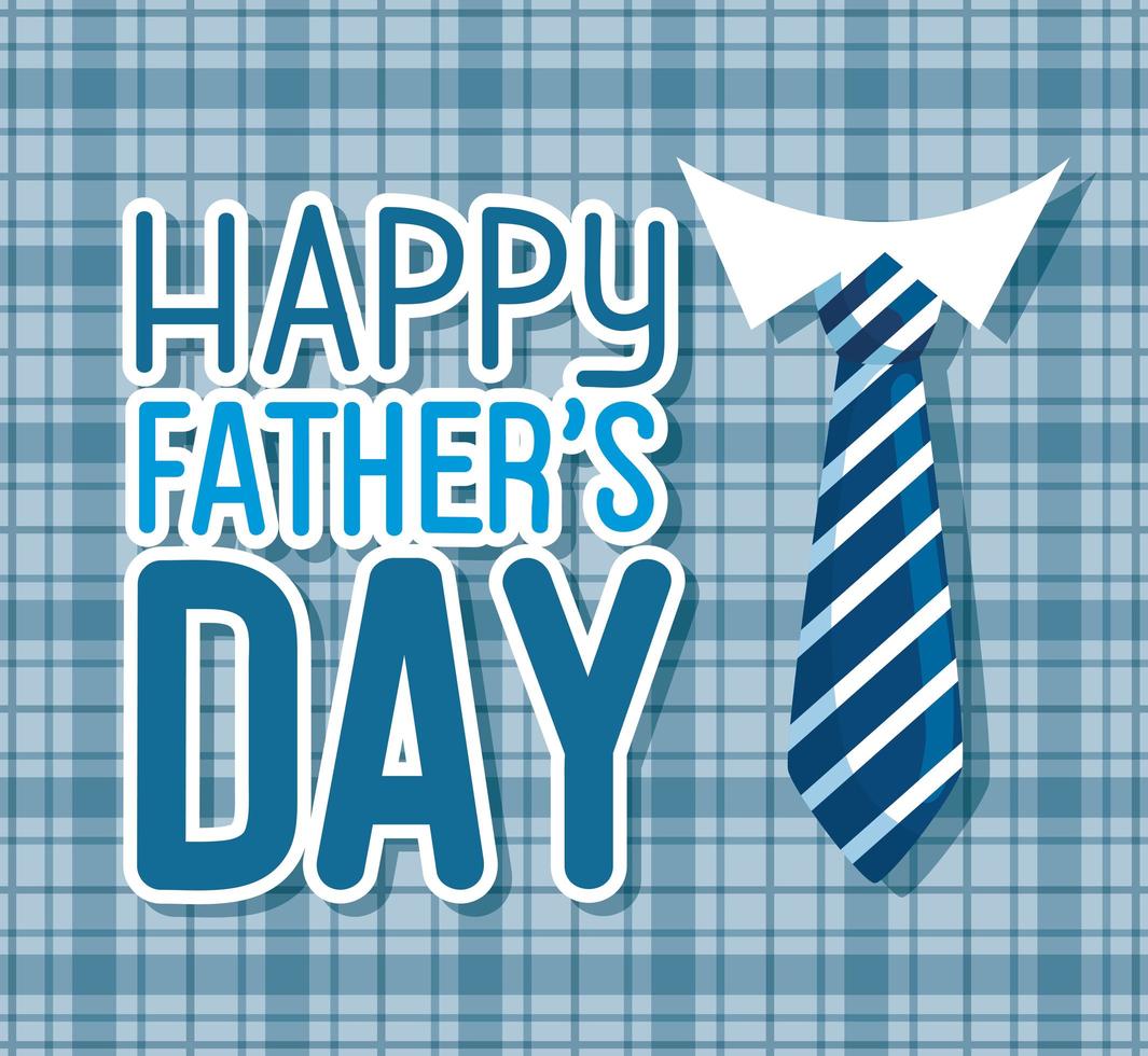 carte de fête des pères heureux avec cravate vecteur