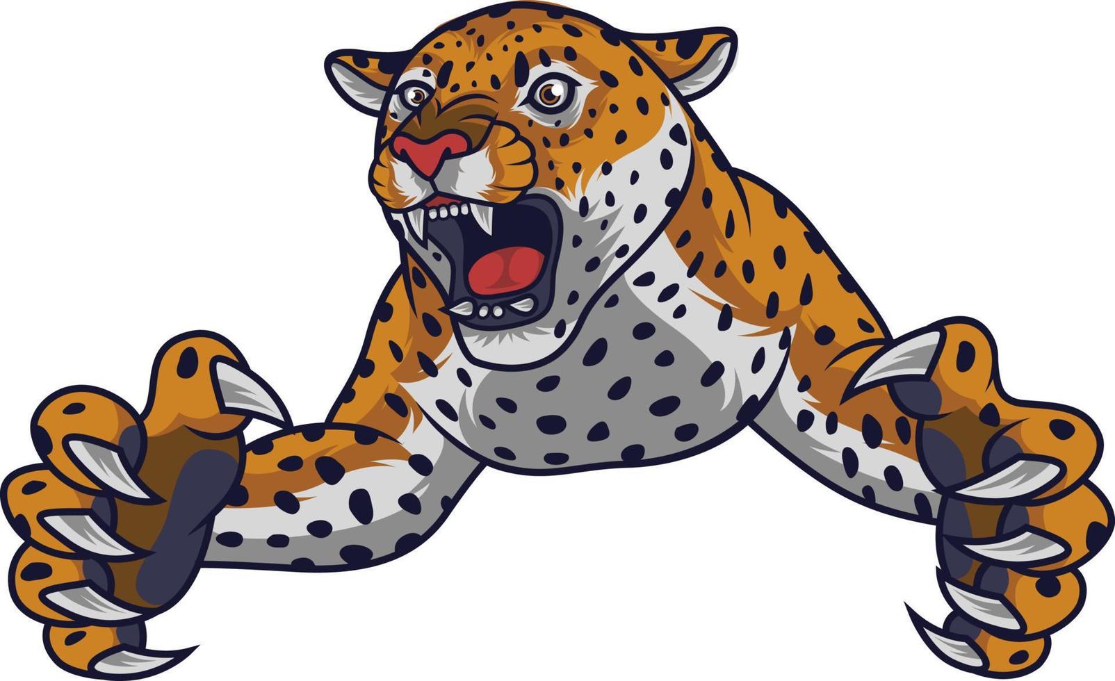 en colère saut léopard vecteur