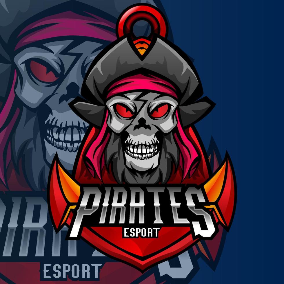 création de logo de jeu de mascotte de pirates vecteur