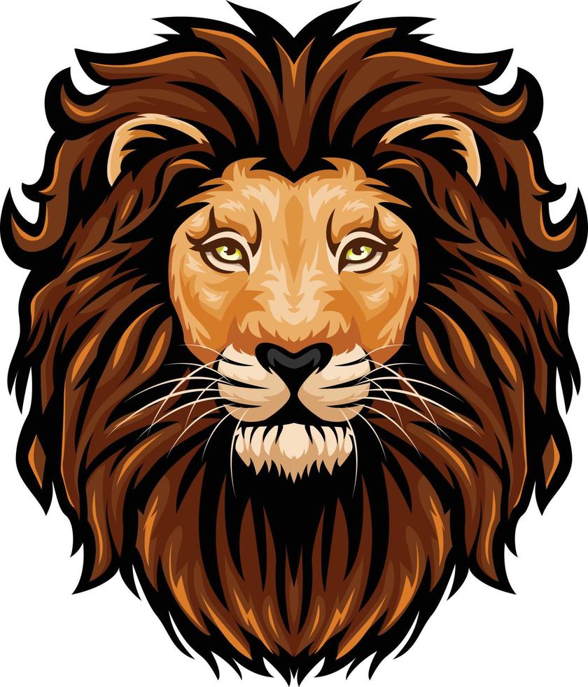 dessin animé en colère Lion tête mascotte vecteur