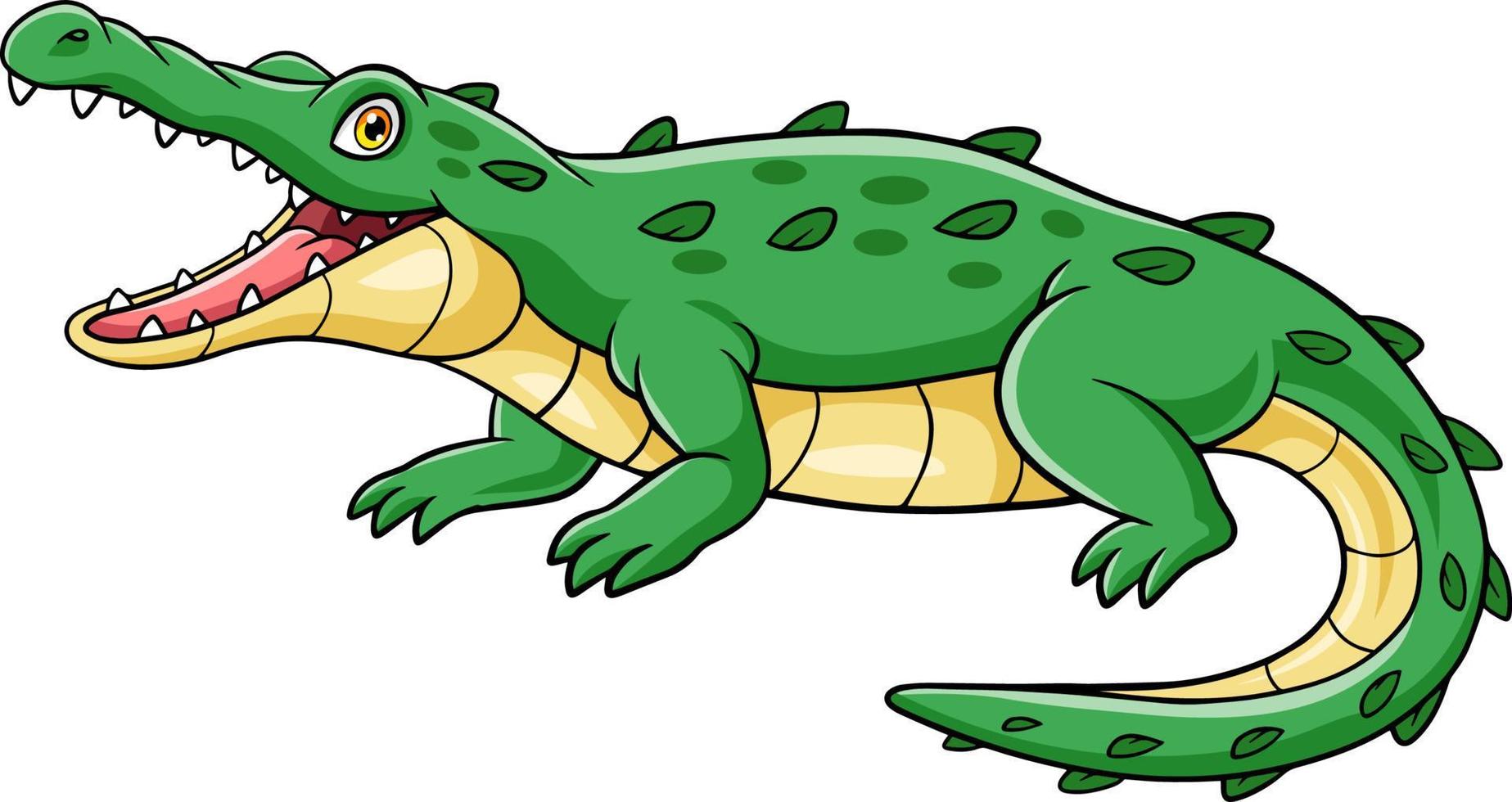 dessin animé crocodile avec ouvert bouche vecteur