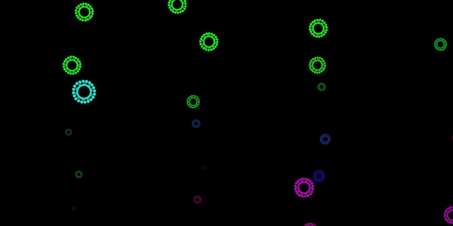 modèle vectoriel multicolore foncé avec des signes de grippe.