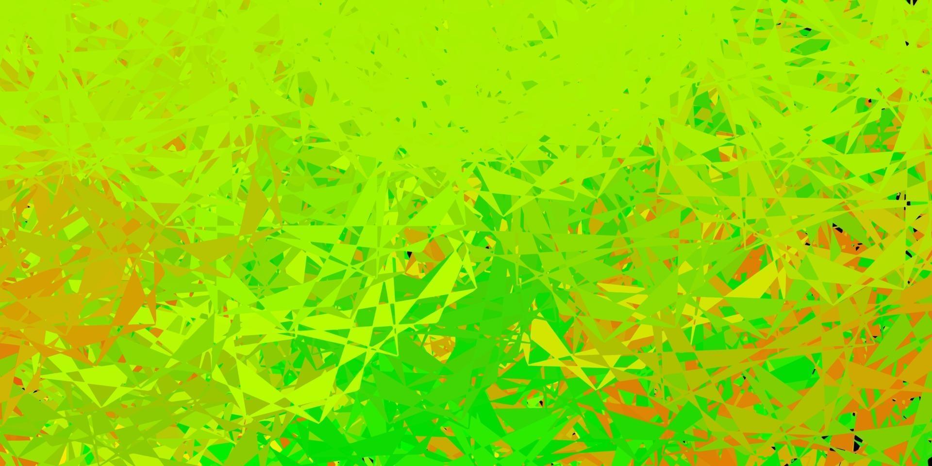 toile de fond de vecteur vert foncé, jaune avec des triangles, des lignes.