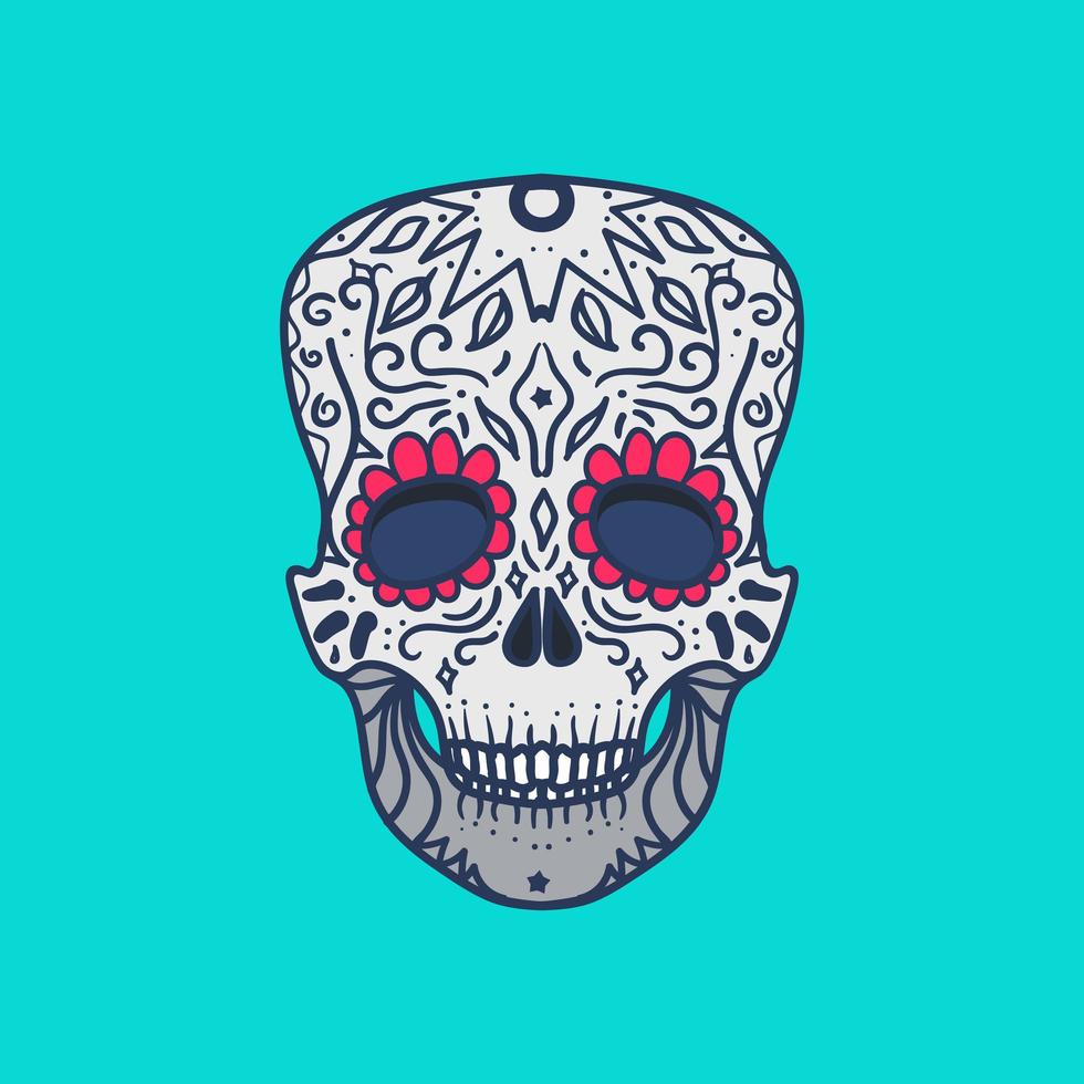 crâne détaillé mexicain vecteur