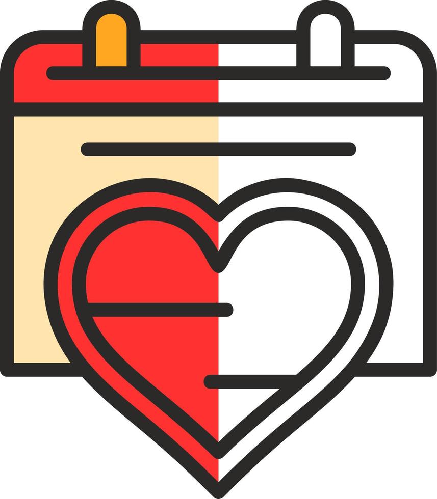 conception d'icône de vecteur de date romantique