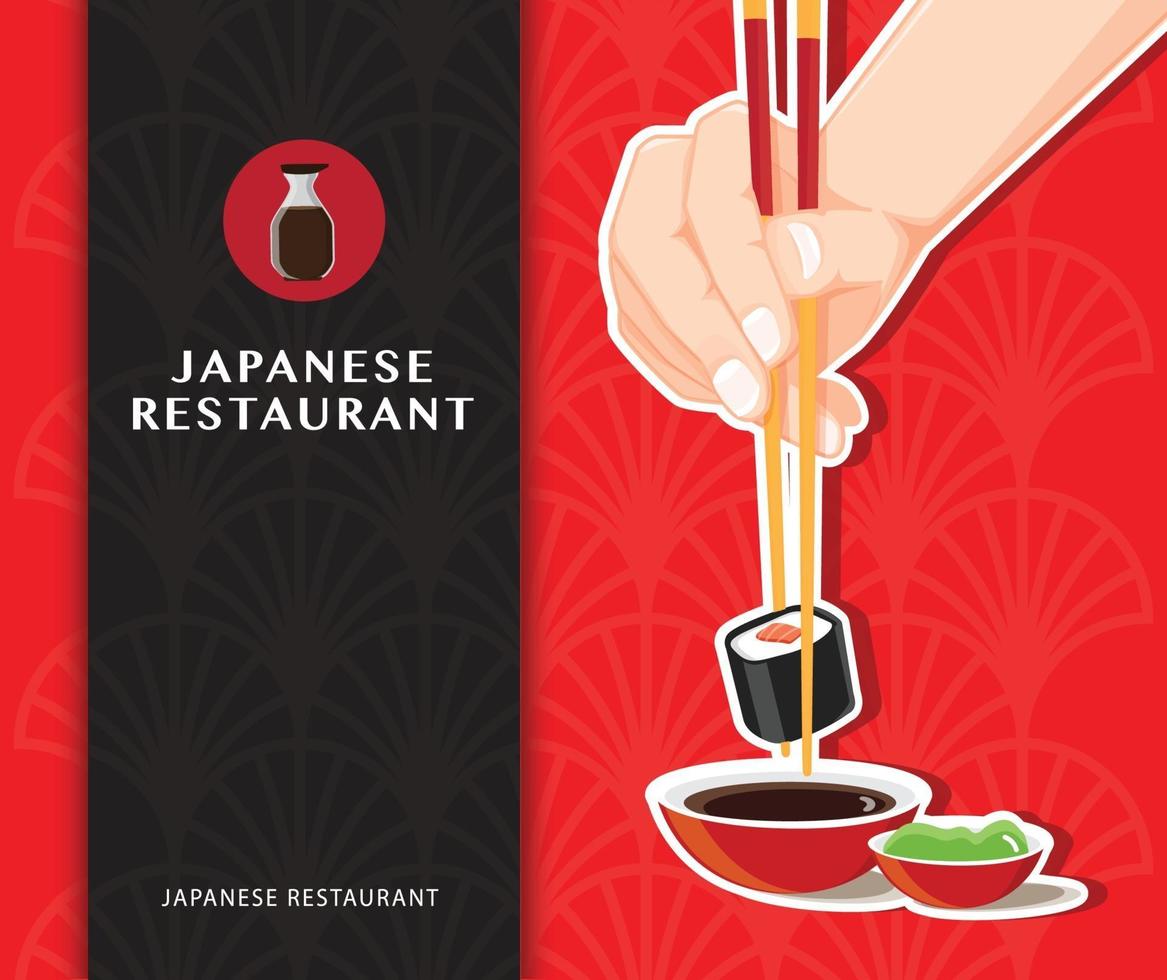 affiche de cuisine japonaise sushi vecteur