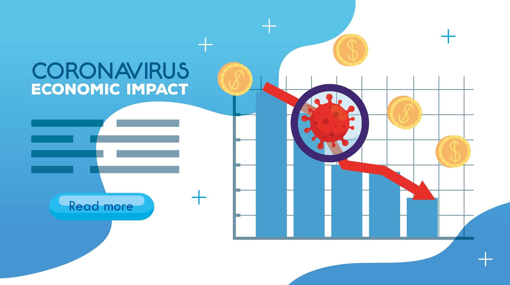 infographie de l'impact économique du coronavirus vecteur