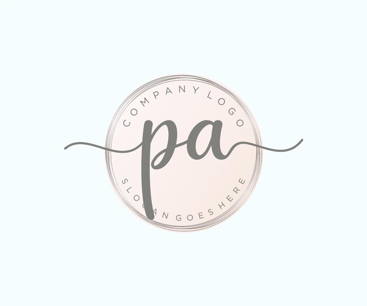 initiale pa logo féminin. utilisable pour les logos nature, salon, spa, cosmétique et beauté. élément de modèle de conception de logo vectoriel plat.