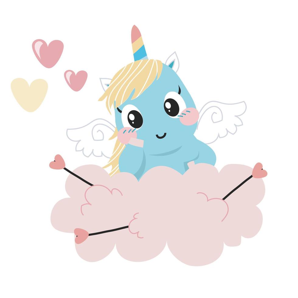 mignonne bébé poney sur blanc Contexte pour des gamins mode oeuvres d'art, les enfants livres, anniversaire faire-part, salutation cartes, affiches. fantaisie dessin animé vecteur illustration. vecteur déposer.