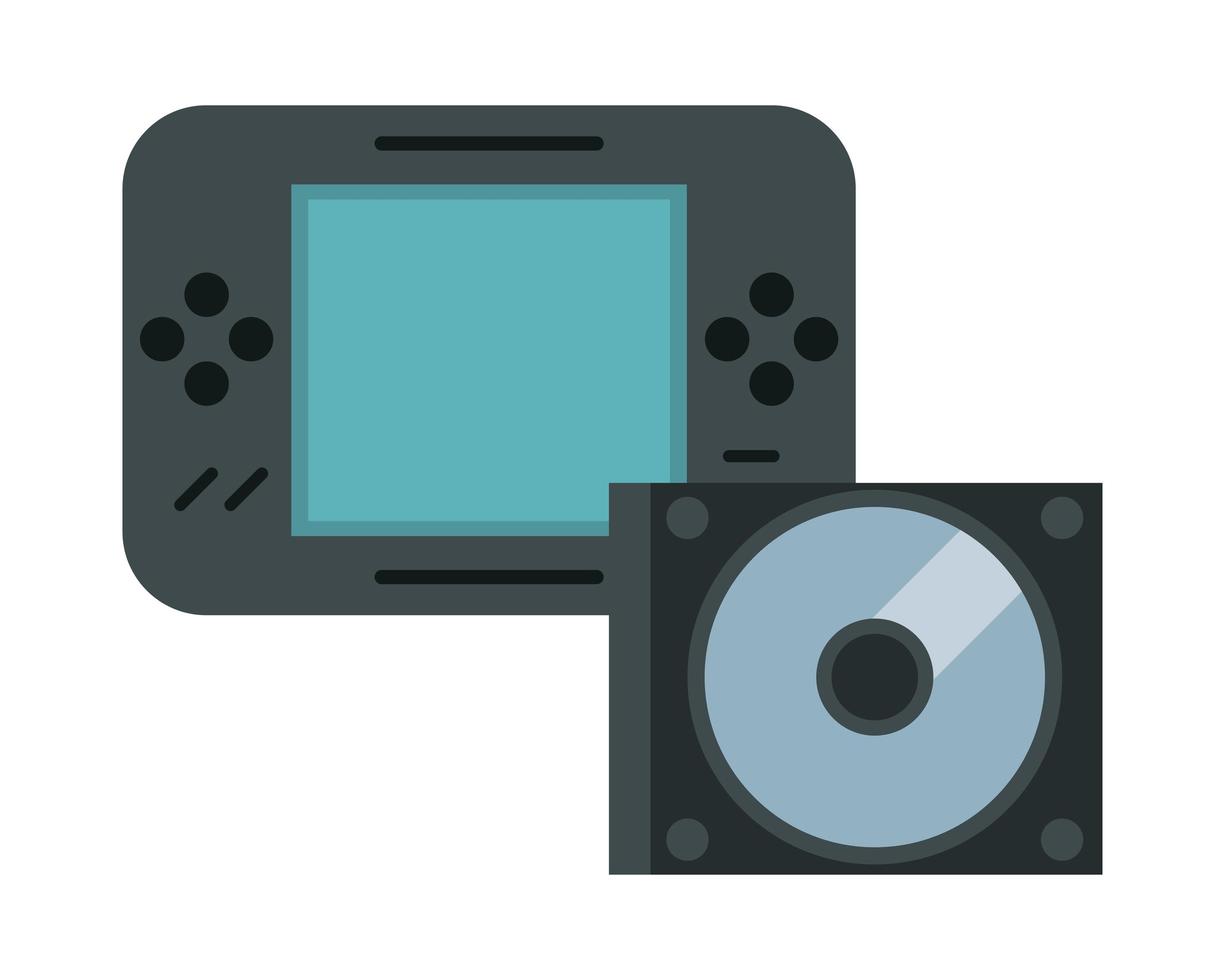 jeu vidéo portable avec disque compact vecteur