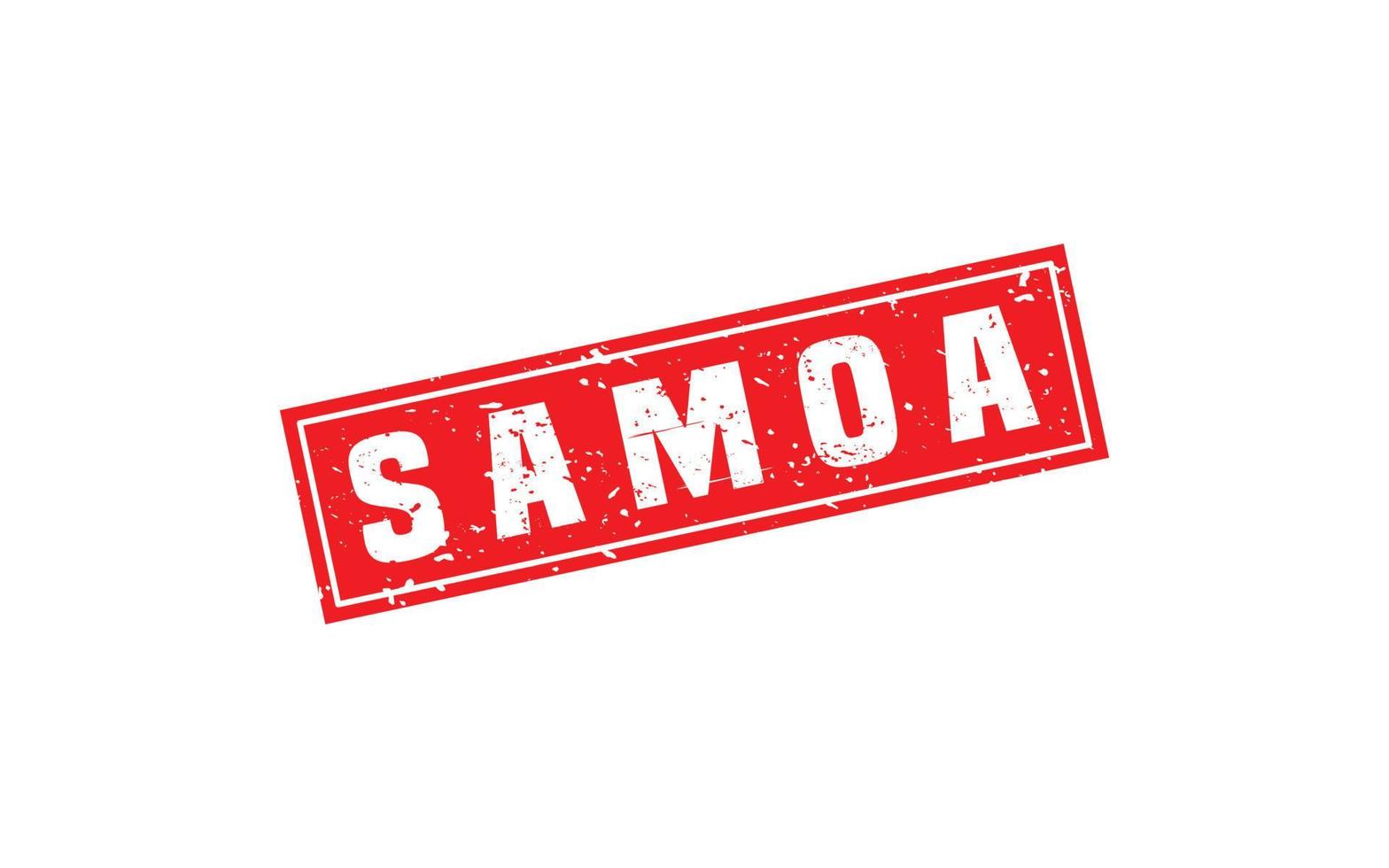 samoa timbre caoutchouc avec grunge style sur blanc Contexte vecteur