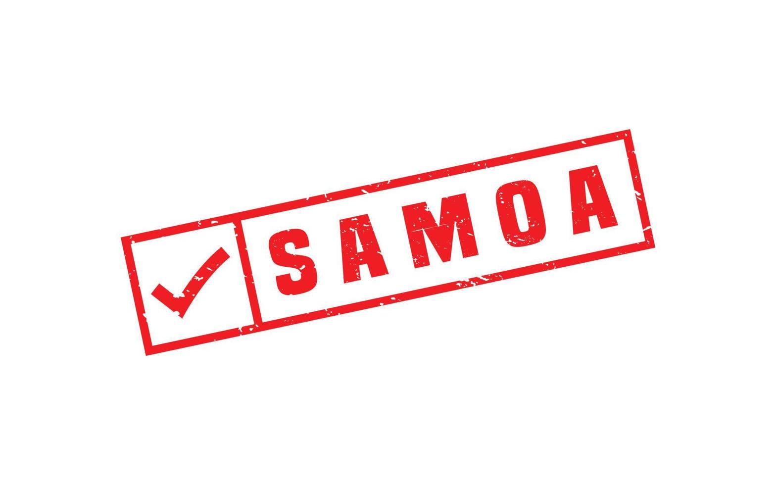 samoa timbre caoutchouc avec grunge style sur blanc Contexte vecteur