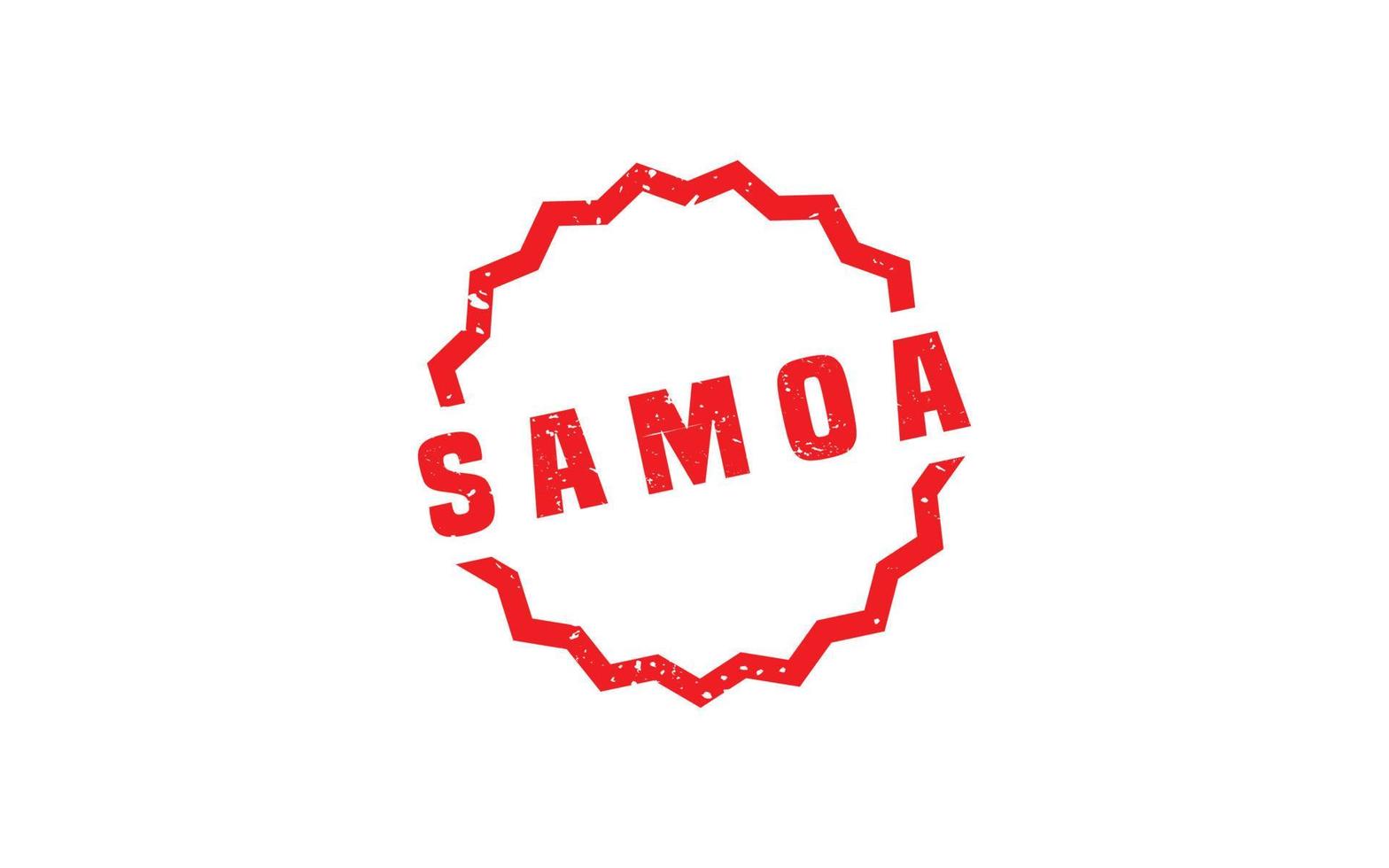 samoa timbre caoutchouc avec grunge style sur blanc Contexte vecteur