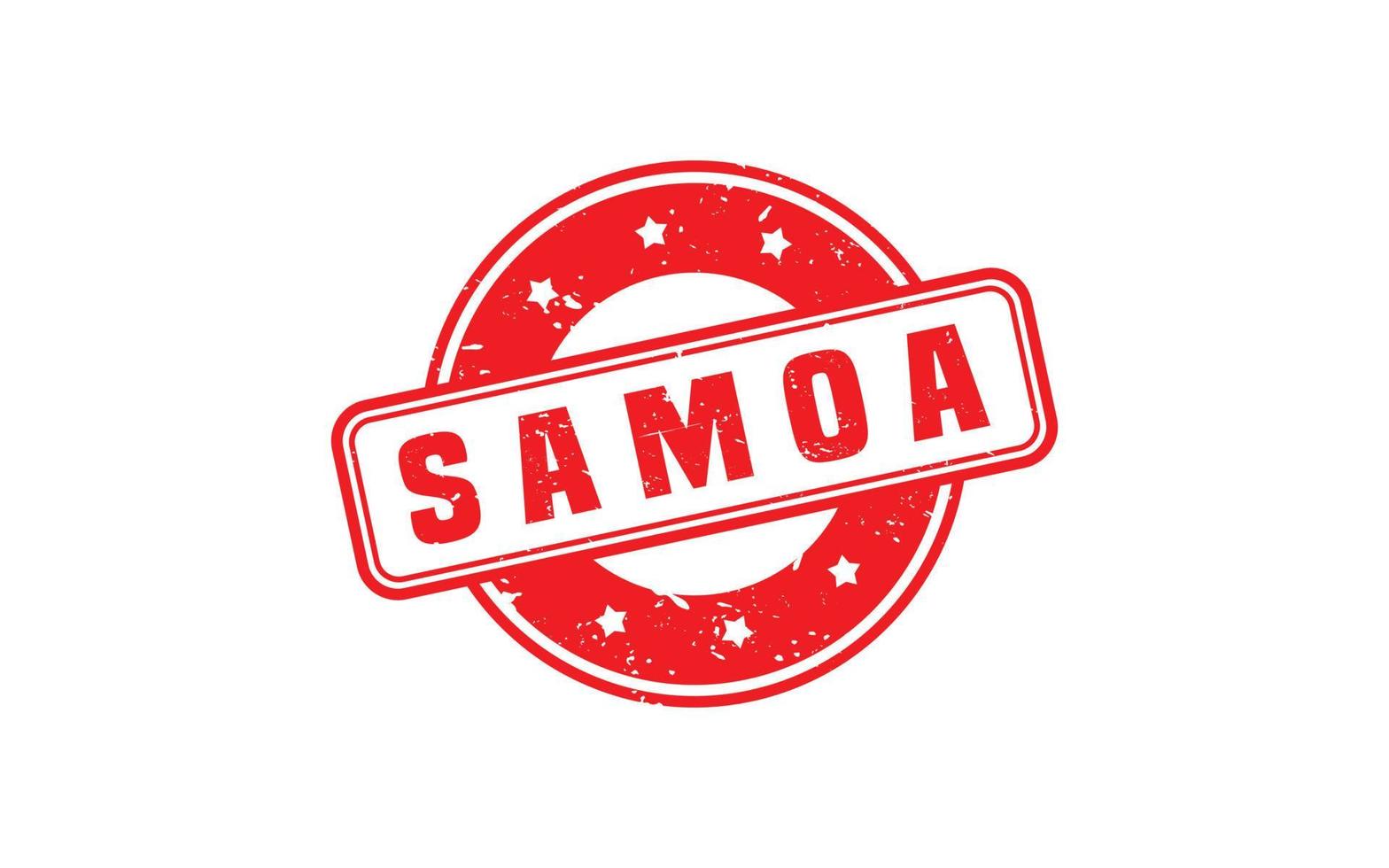 samoa timbre caoutchouc avec grunge style sur blanc Contexte vecteur