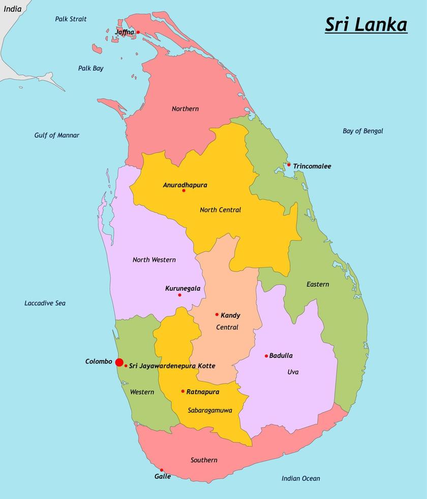 carte du sri lanka vecteur