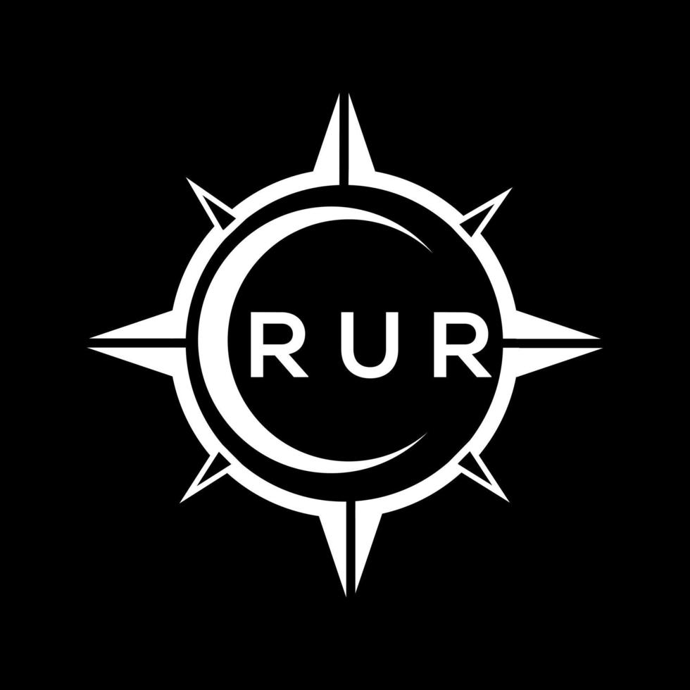 rur abstrait La technologie cercle réglage logo conception sur noir Contexte. rur Créatif initiales lettre logo concept. vecteur