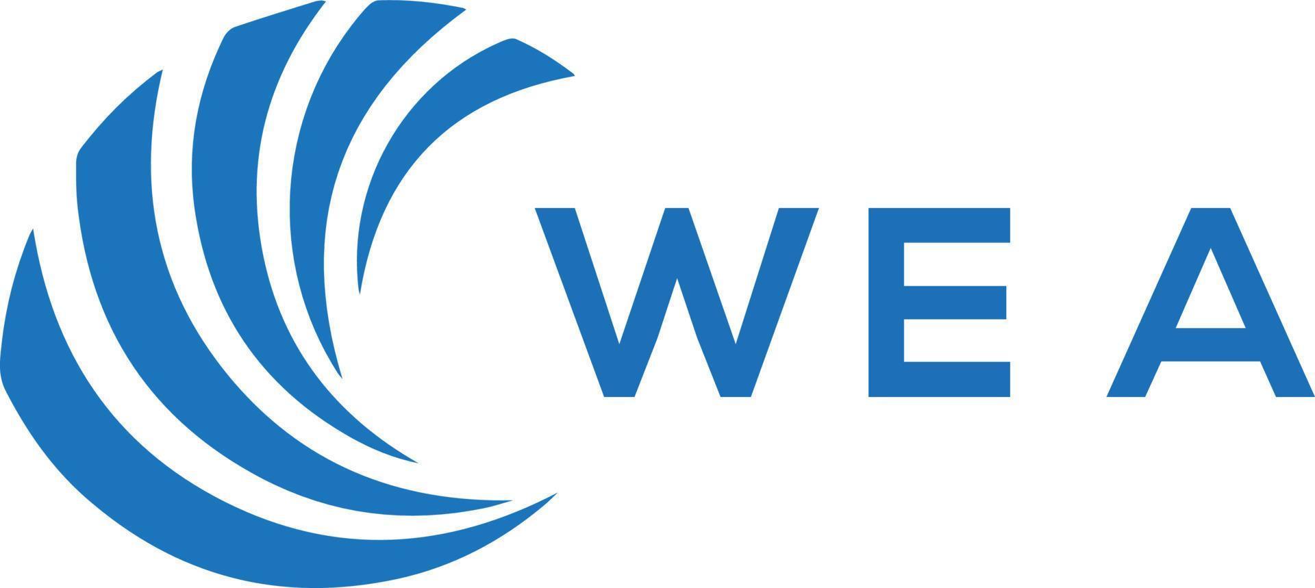 wea lettre logo conception sur blanc Contexte. wea Créatif cercle lettre logo concept. wea lettre conception. vecteur