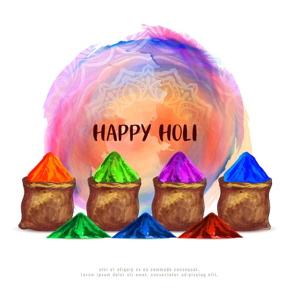 moderne content Holi Indien Festival magnifique carte conception vecteur
