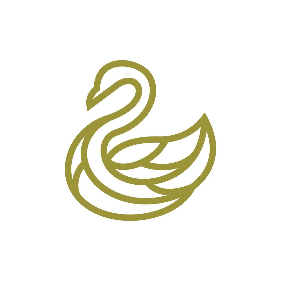 cygne ligne minimaliste moderne illustration logo vecteur