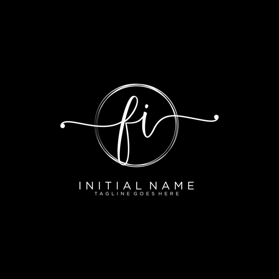 initiale Fi féminin logo collections modèle. écriture logo de initiale signature, mariage, mode, bijoux, boutique, floral et botanique avec Créatif modèle pour tout entreprise ou entreprise. vecteur