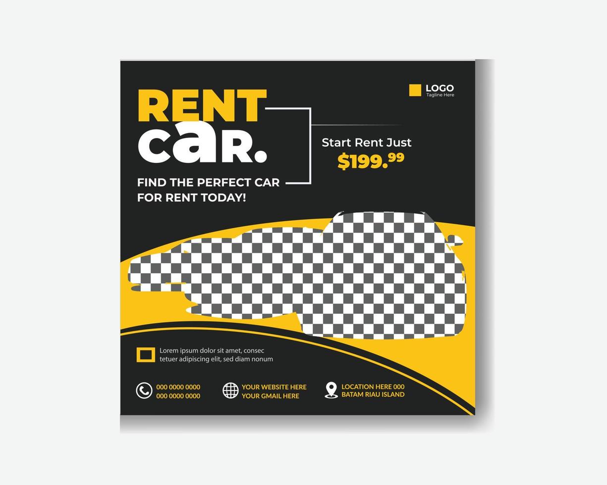 location une voiture social médias Publier ou récit la toile bannière conception modèle vecteur