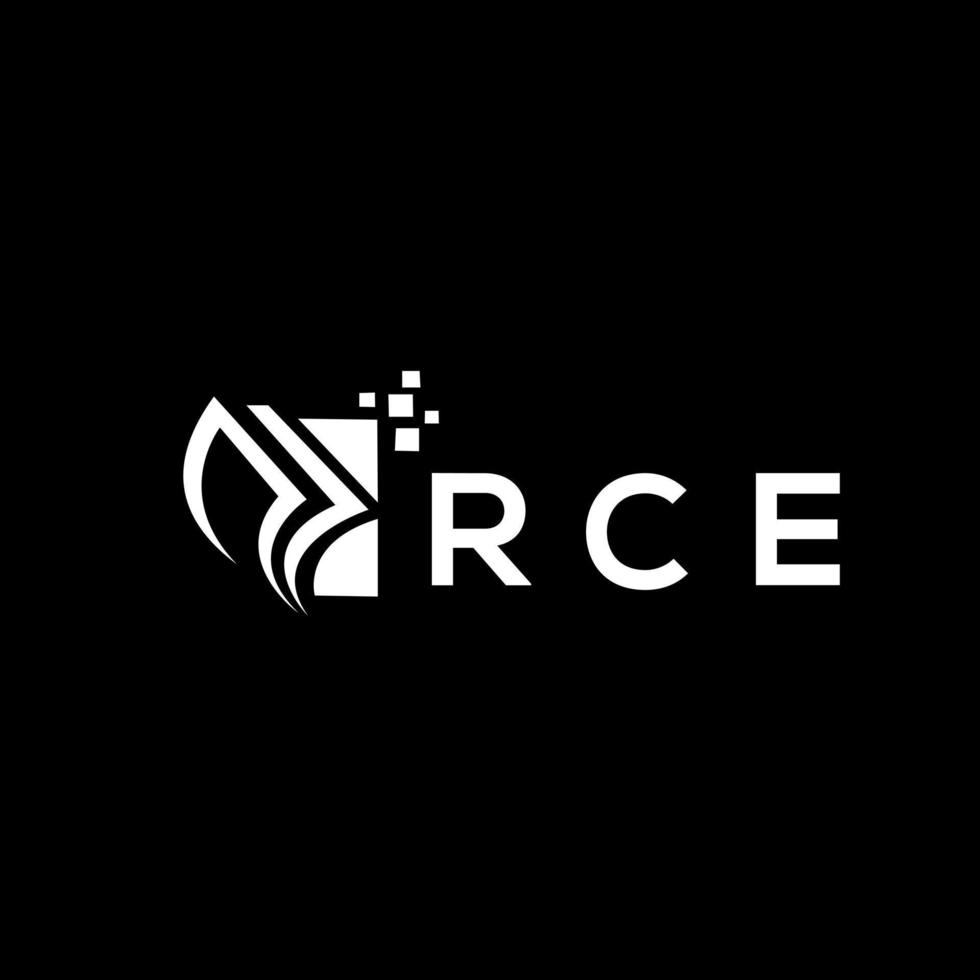 RCE crédit réparation comptabilité logo conception sur noir Contexte. RCE Créatif initiales croissance graphique lettre logo concept. RCE affaires la finance logo conception. vecteur