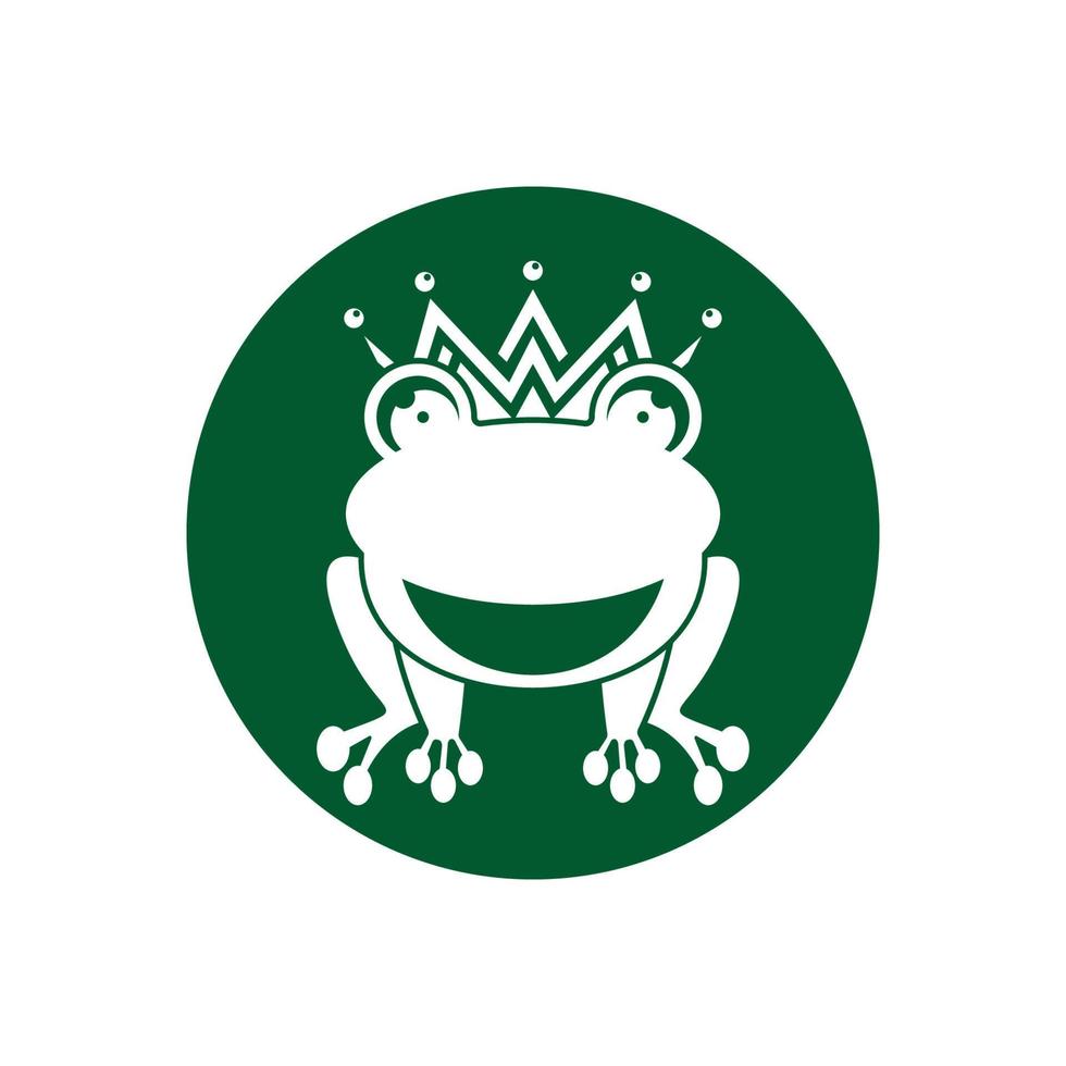 Roi grenouille logo icône modèle conception vecteur