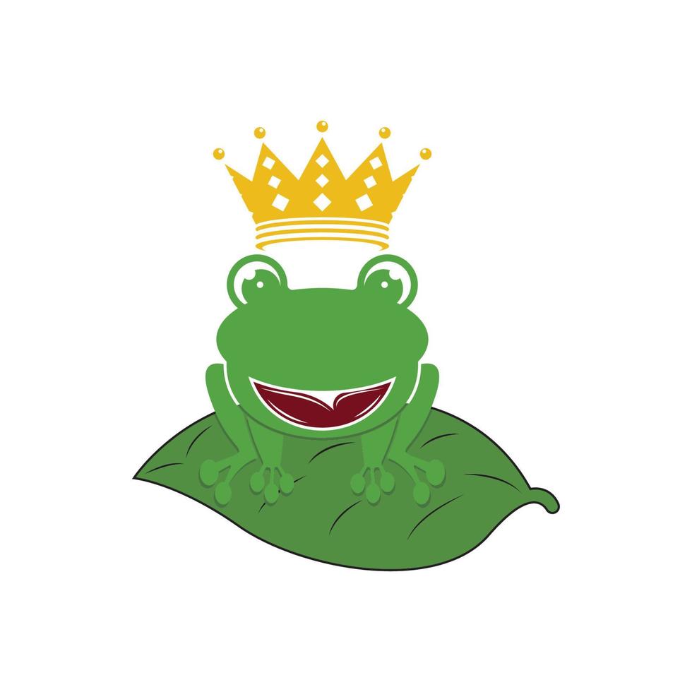 Roi grenouille logo icône modèle conception vecteur