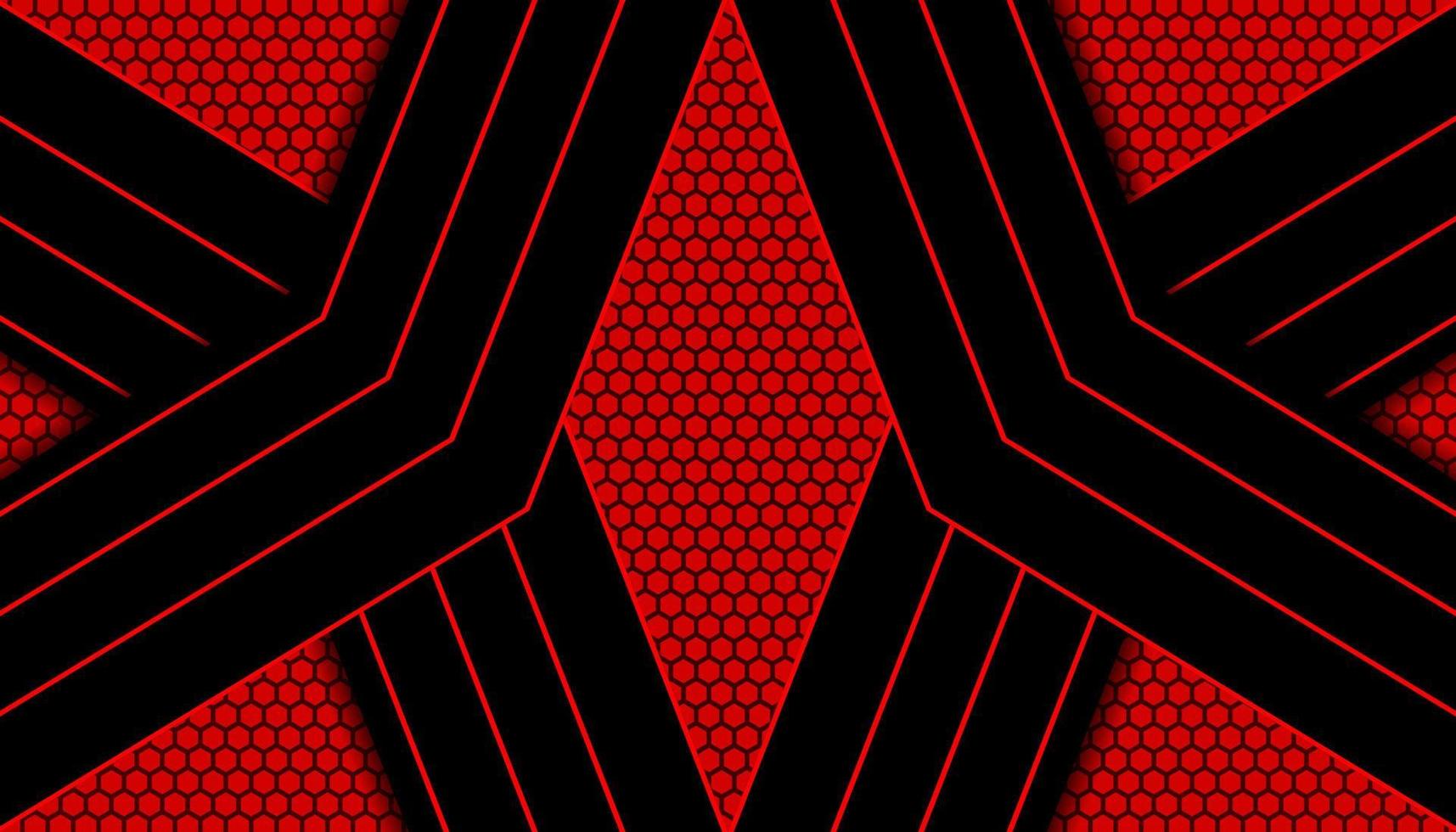 abstrait foncé rouge futuriste jeu Contexte avec une hexagone modèle , foncé rouge géométrique Contexte pour bannière ou hors ligne flux, jeu Contexte modèle vecteur