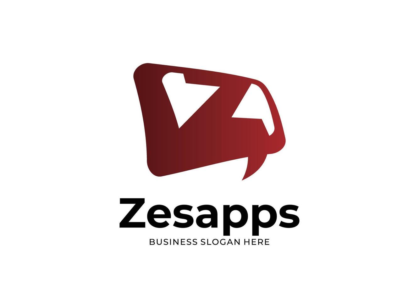 initiale z lettre applications parler logo vecteur rouge