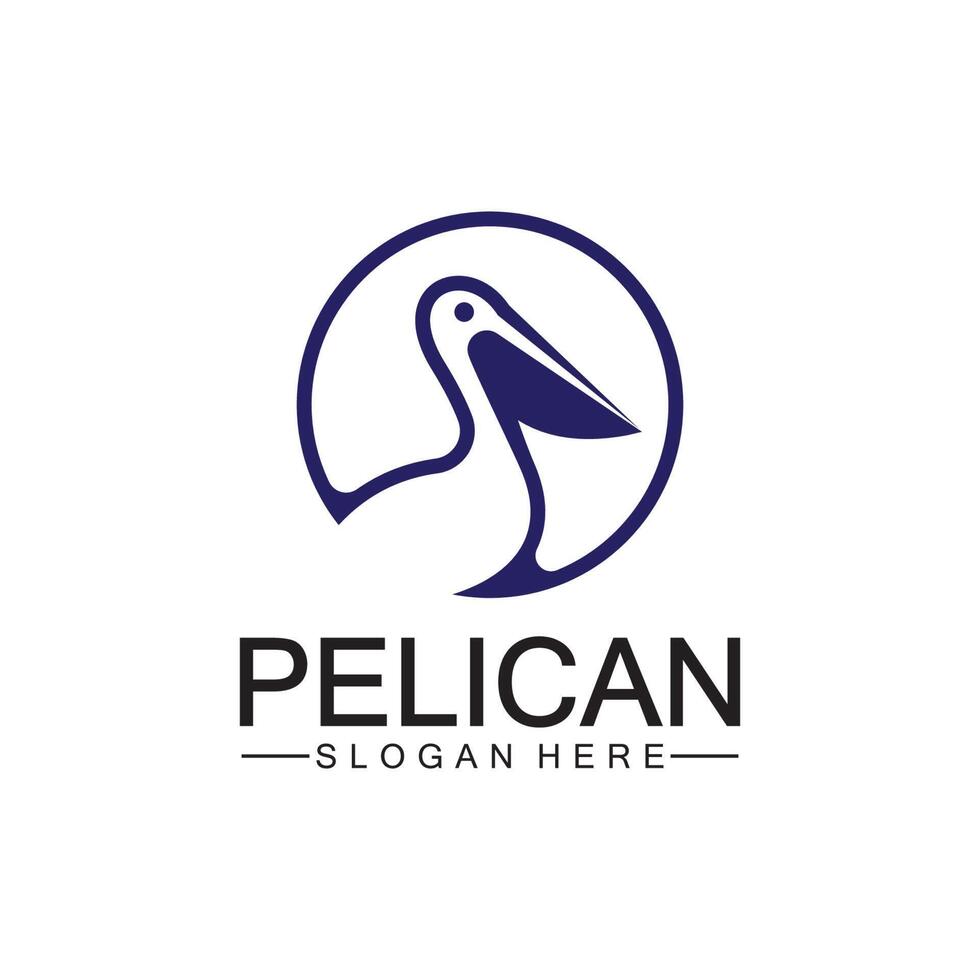 pélican oiseau logo conception, ligne art pélican oiseau logo vecteur illustration modèle