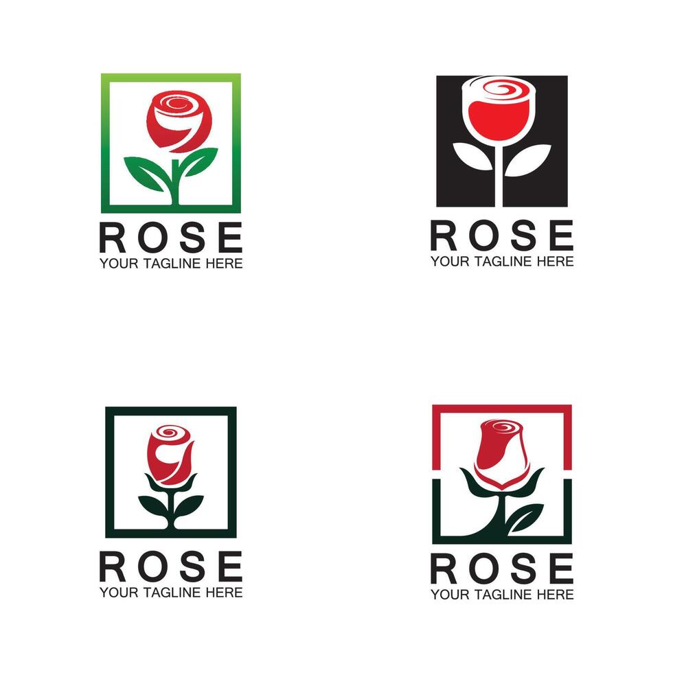 logo rose fleur vecteur icône illustration design