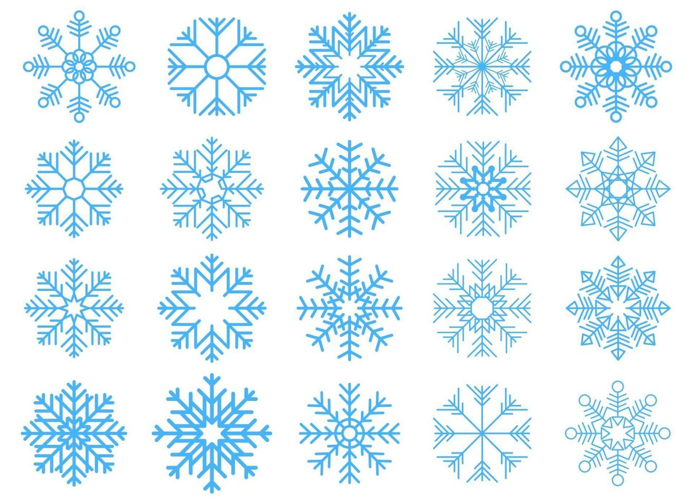 flocons de neige vector design illustration set isolé sur fond blanc